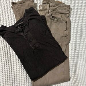 American Eagle Outfitters Grey Chinos & Black Henley